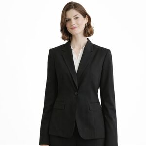 Tahari | Arthur Levine Black PinStriped Petite Blazer